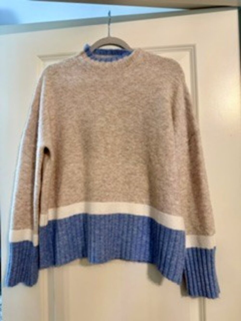 Central Park West colorblock knit sweater.